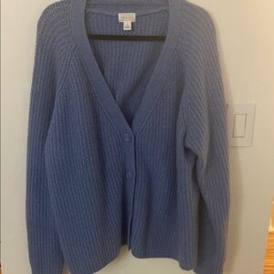 CASLON Blue Chunky Knit Cardigan Sweater